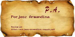 Porjesz Armandina névjegykártya